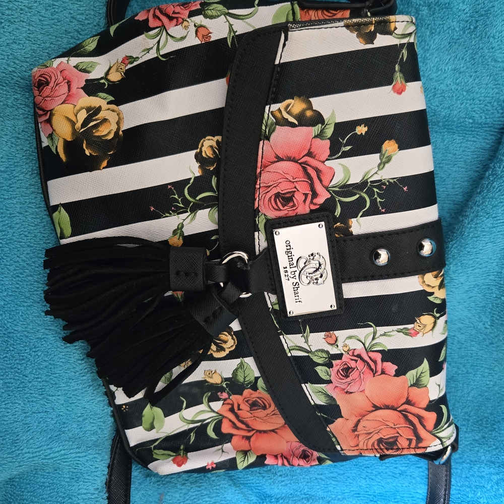 Black Crossbody Bag with Fringe Detailing